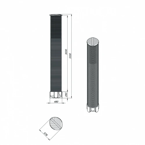 картинка Колодец дренажный 3 м черный (3000х 470х 578) 
