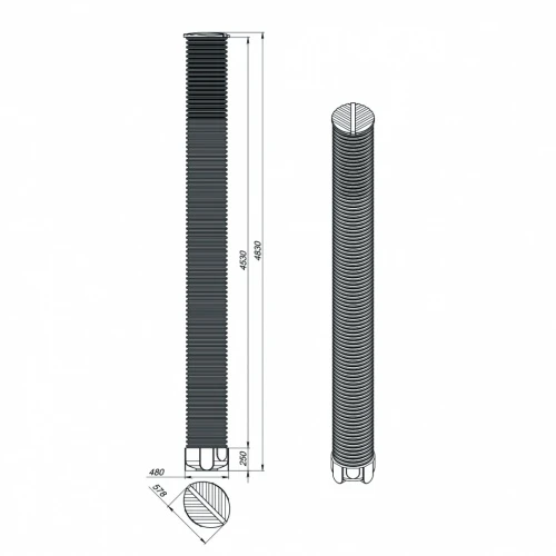 картинка Колодец дренажный 4,5 м черный (4500х 470х 578) 