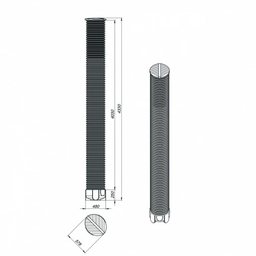 картинка Колодец дренажный 4 м черный (4000х 470х 578) 