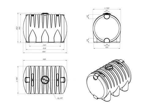 картинка Емкость H 8000л синяя 