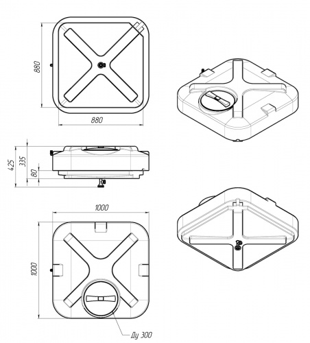 картинка Бак для душа "Rostok" 200 литров с лейкой  