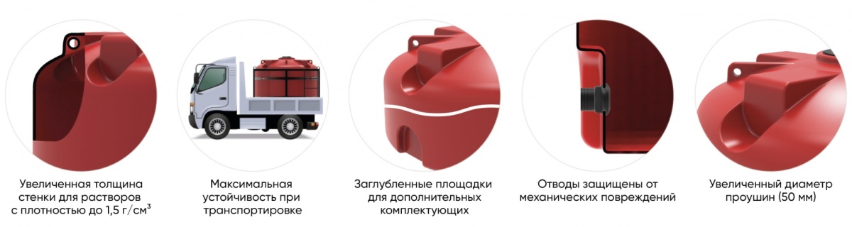 картинка Емкость КАС 8000 TR красный  