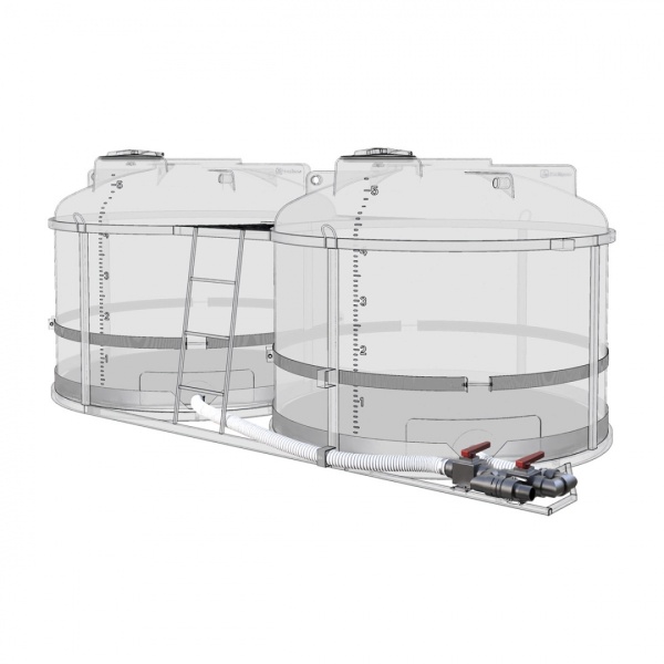 картинка Комплект ПОЛНОГО слива с кранами G3 на две емкости TRF 