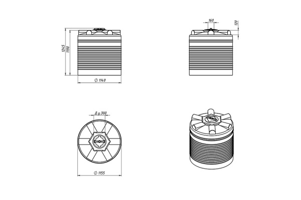 картинка Емкость ЭВЛ 1000л 