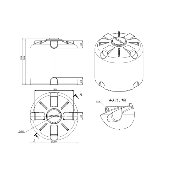 картинка Емкость КАС 8000 TR красный  